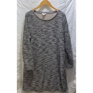 Loft Sweater‎ Women's Large Gray Silver Pullover Long Sleeve Casual Cotton Poly